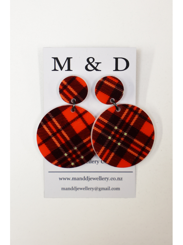 M & D Patterned Disc Earrings