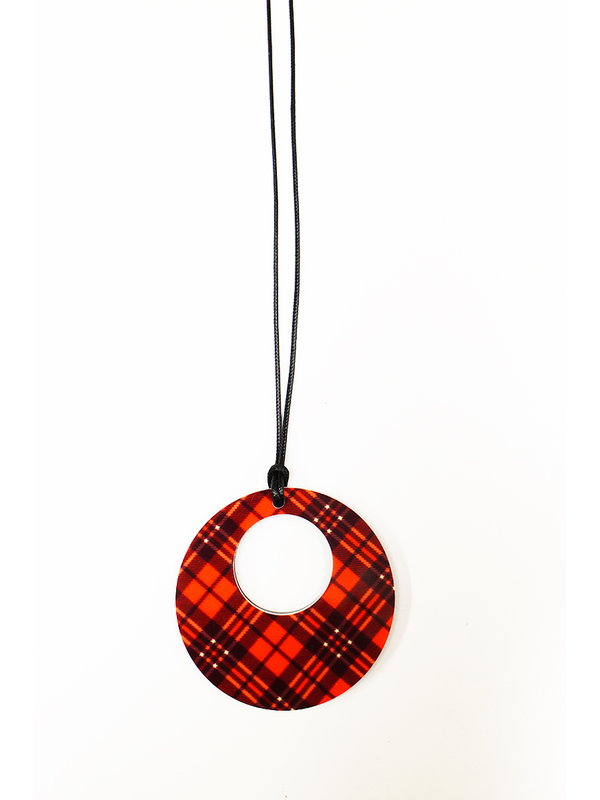 M & D Tartan Circle Necklace