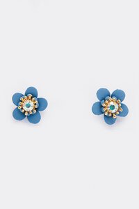 Stella + Gemma Flower Earring w Stone