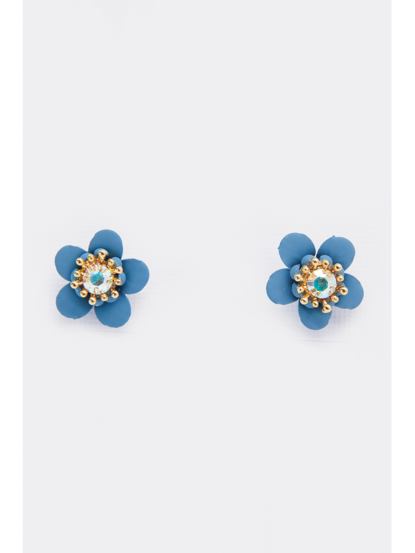 Stella + Gemma Flower Earring w Stone