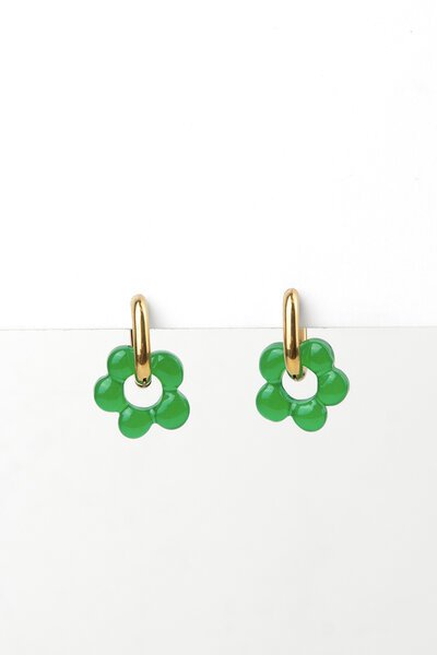 Stella + Gemma Large Resin Flower Hoop Earring-gift-guide-Hello Cyril.