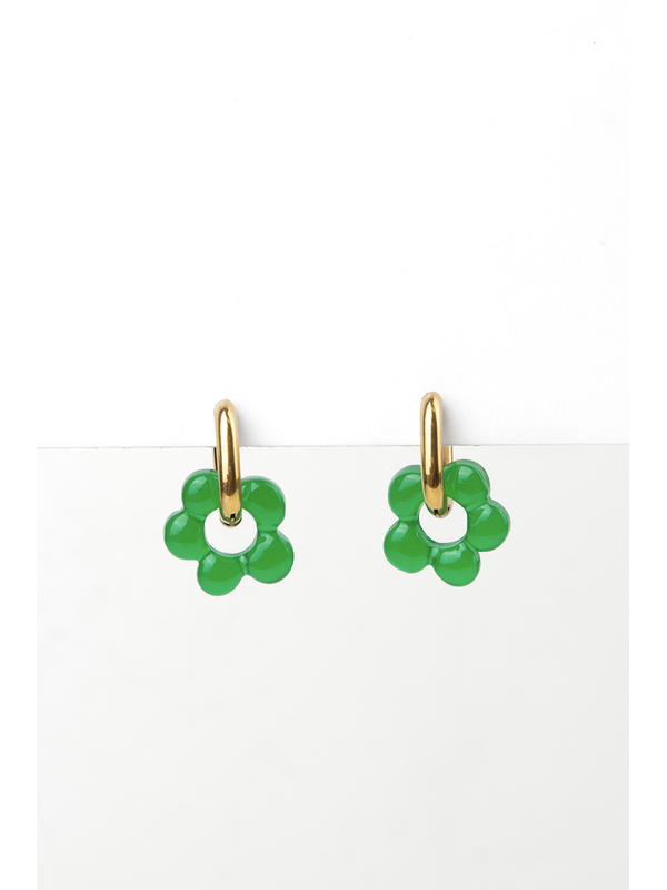 Stella + Gemma Large Resin Flower Hoop Earring