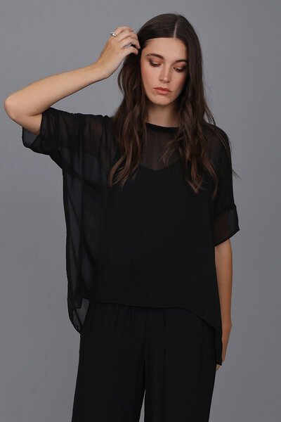 Storm Relaxed Sheer Short Sleeve Top-hc-new-Hello Cyril.