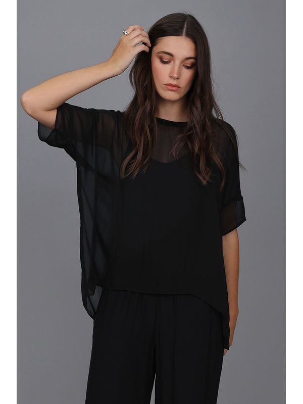 Storm Relaxed Sheer Short Sleeve Top