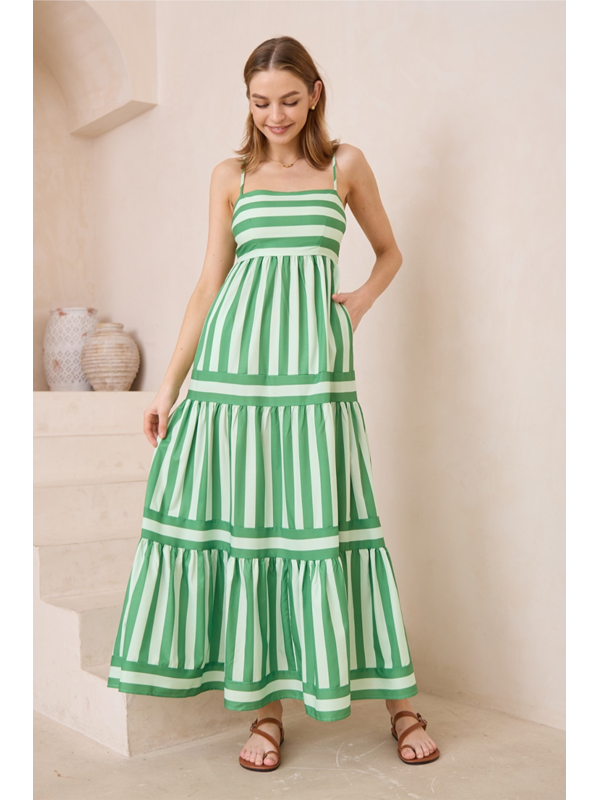 Wits The Label Positano Stripes Maxi Dress