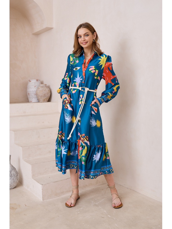 Iris Maxi Santorini Sunrise Dress