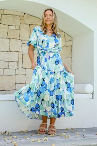 Miracle Bubble Twist Tier Maxi Dress