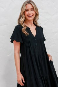 Grace + Co Pintuck Tiered Midi Dress