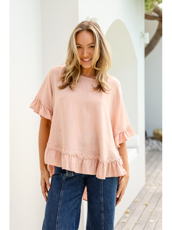 Miracle Ric Rac Trim Ruffle Top