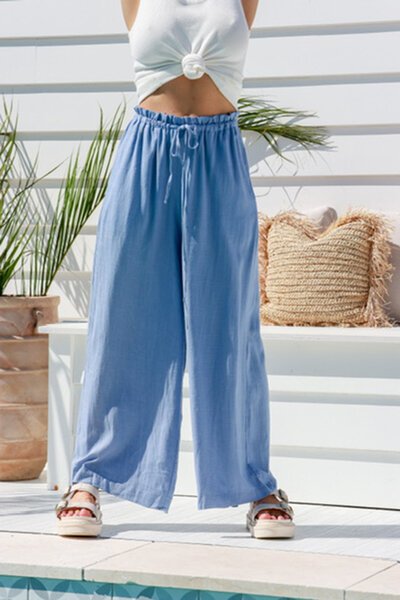 Miracle Wide Leg Linen Drawstring Pants-hc-new-Hello Cyril.