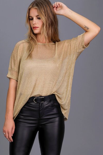 Storm Metallic Mesh Oversized Tee-hc-new-Hello Cyril.