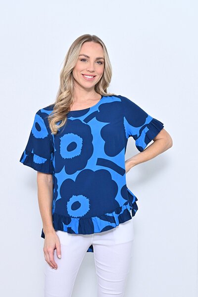 New U Elora Print Ruffle Top-hc-new-Hello Cyril.