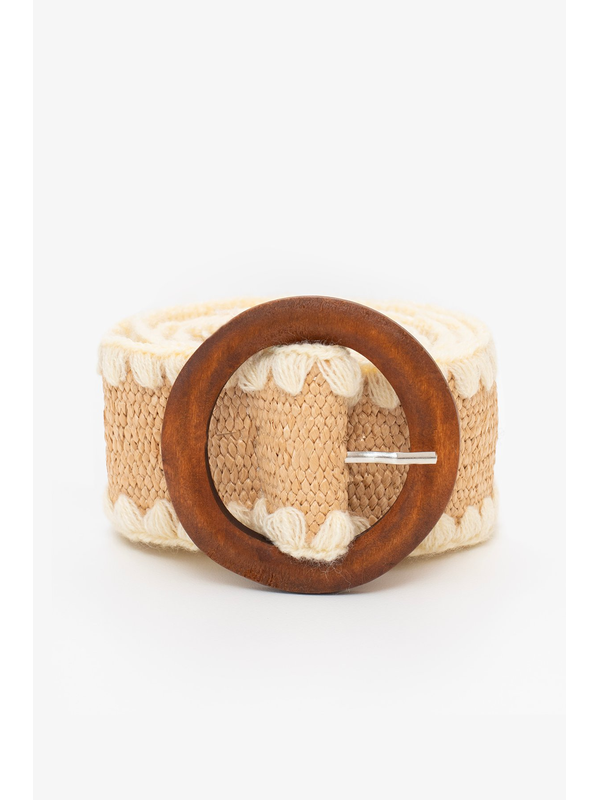 Antler Crochet Edge Rattan Stretch Belt