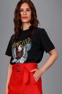 Storm Eagle Print Black Tee