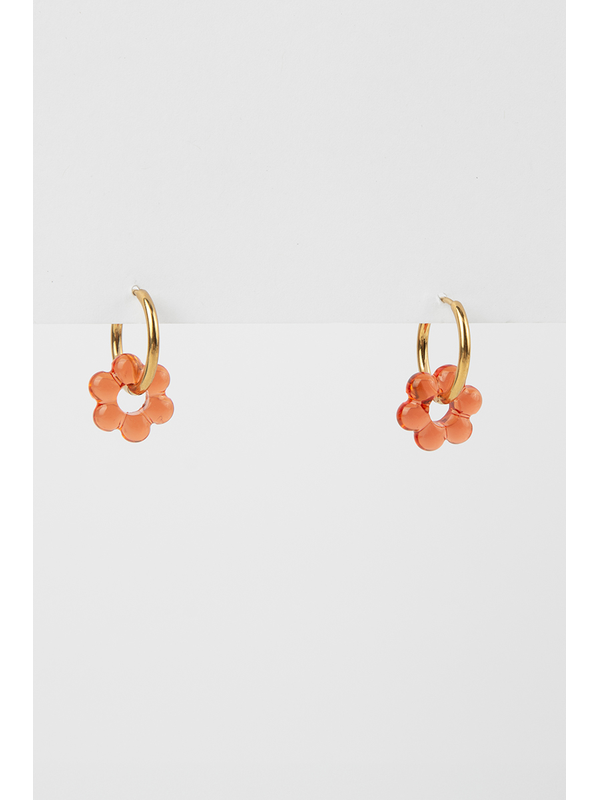 Stella + Gemma Resin Flower Hoop Earrings