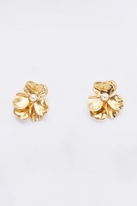 Stella + Gemma Pearl Centre Flower Petal Earrings