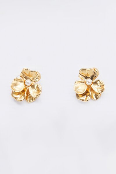 Stella + Gemma Pearl Centre Flower Petal Earrings-gift-guide-Hello Cyril.