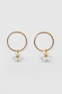 Stella + Gemma Pearl Daisy Hoop Earrings