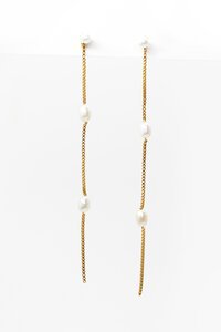 Stella + Gemma Box Chain Pearl Earrings