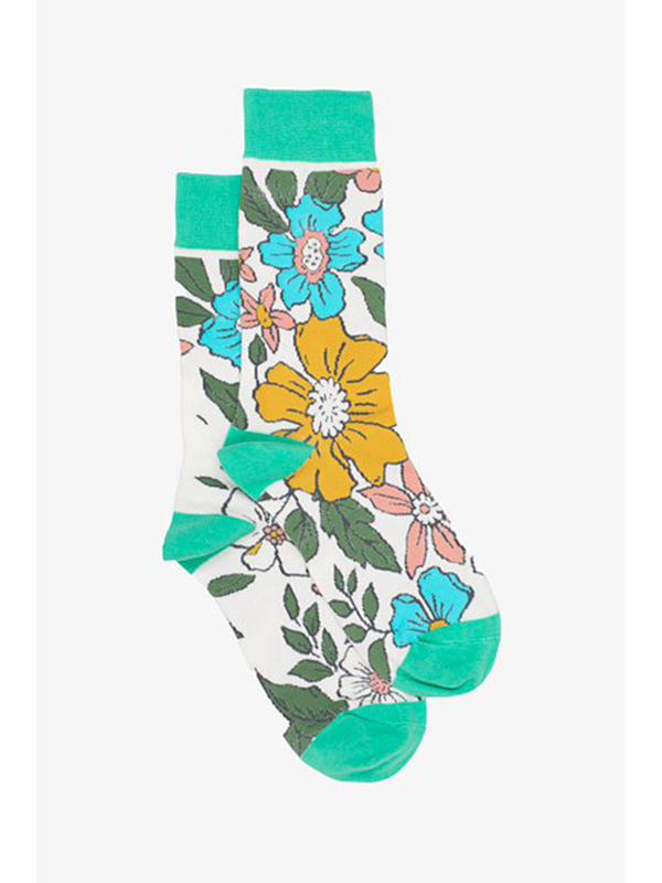 Antler Green Flower Market Sock