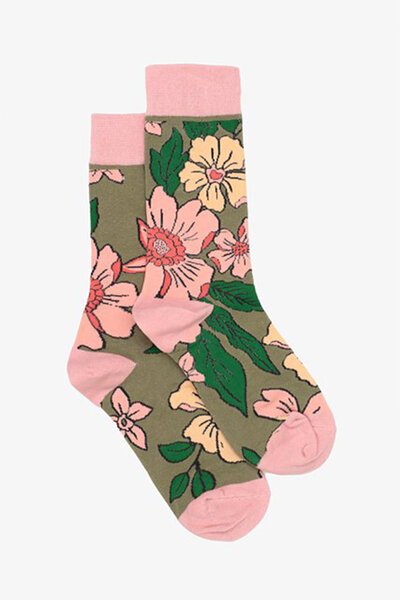 Antler Pink Flower Market Sock-hc-new-Hello Cyril.