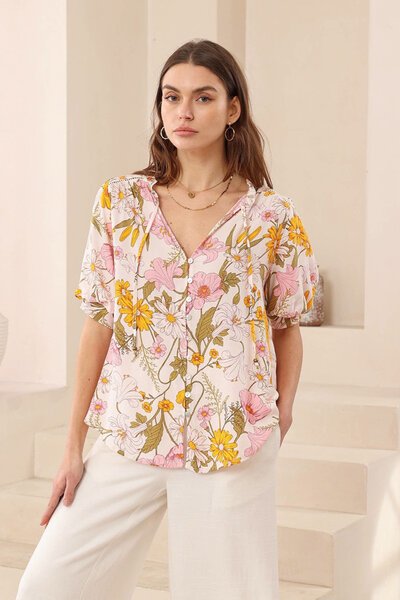 Iris Maxi Rosella Short Sleeve Shirt -hc-new-Hello Cyril.