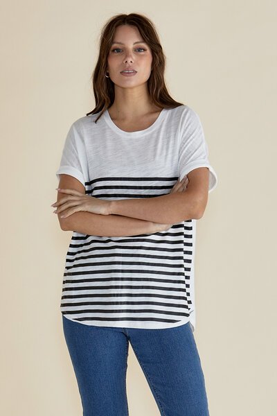 Betty Basics Hailey Stripe Tee-natural-fibres-Hello Cyril.