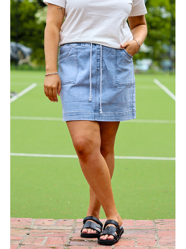 Wakee Pull on Denim Skirt