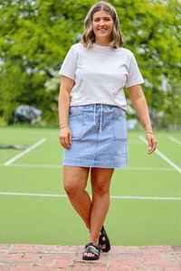 Wakee Pull on Denim Skirt