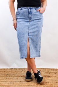 Wakee Denim Midi Skirt