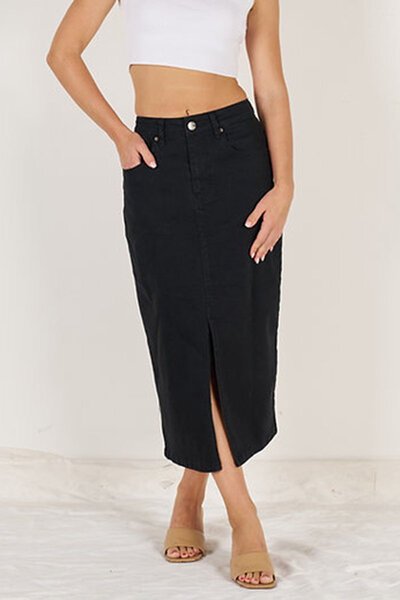 Wakee Denim Midi Skirt-hc-new-Hello Cyril.