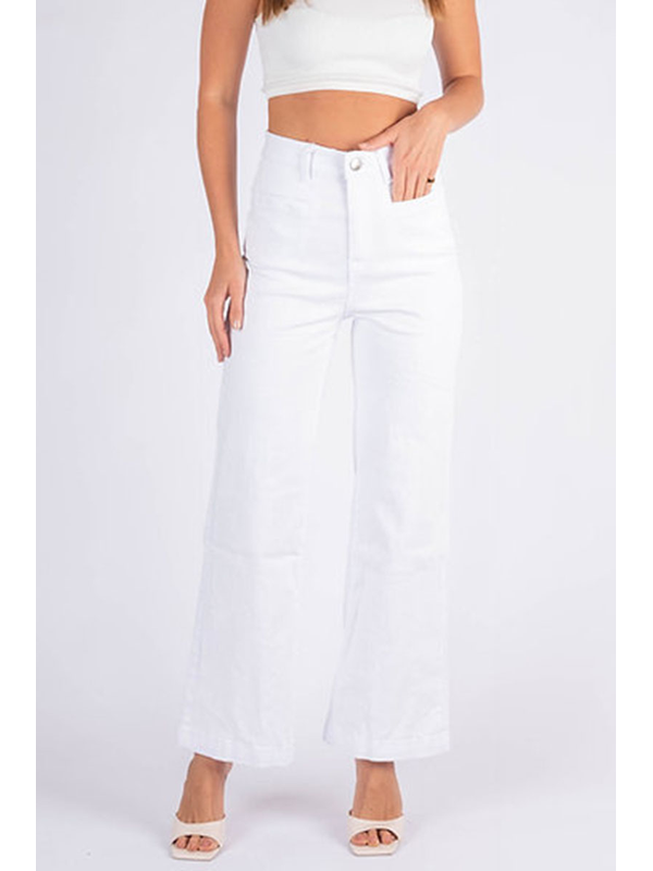 Wakee Wide Leg White Jean