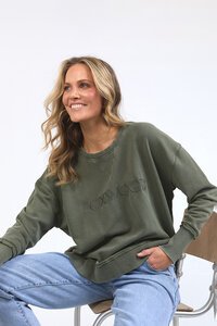 Foxwood Khaki Washed Simplified Crew