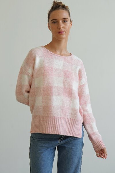 Worthier Nina Wool Blend Check Knit-hc-new-Hello Cyril.