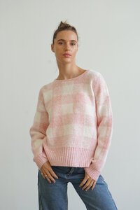 Worthier Nina Wool Blend Check Knit