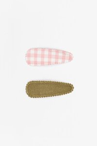 Antler Bambino Gingham & Linen Clips - 2 set